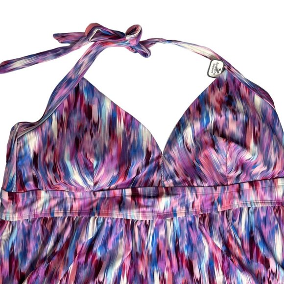 Time And Tru Swim Suit Top Halter Womens 3X Purple New - Picture 3 of 13